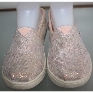 Kids Toms Pink Iridescent Canvas Shoes Youth Size 4.5 Style 10012705